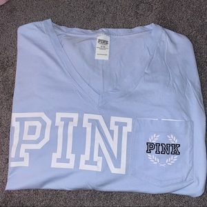 PINK Periwinkle Long Sleeve V-Neck Tee